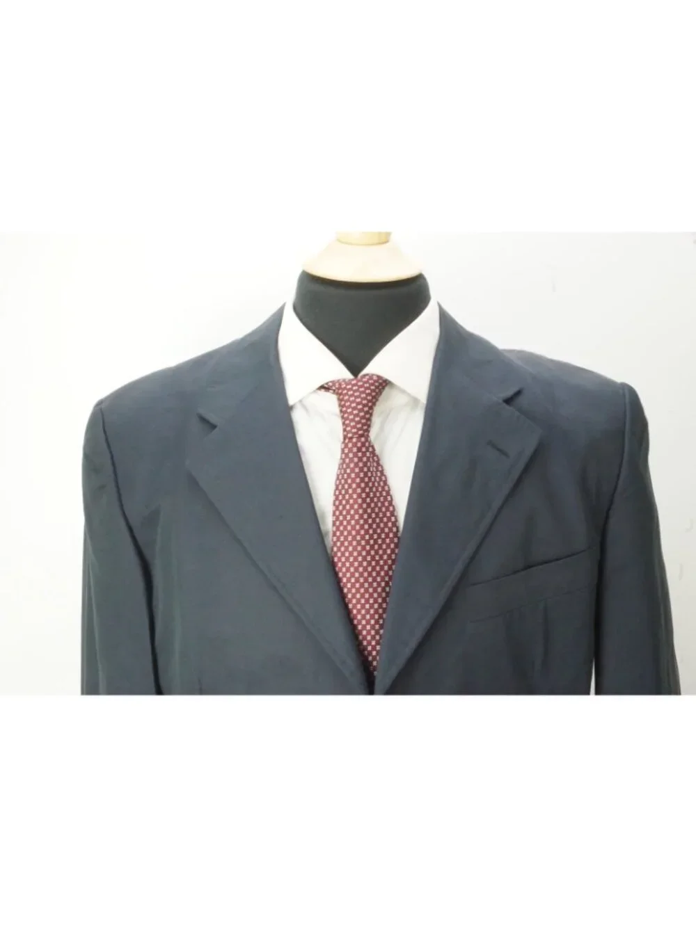 Burberry London Blue 100% Cotton 2 Pc Suit Jacket Pants 46L US BRAND NEW